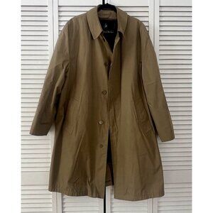 Vtg MISTY HARBOR Lined Trench Mens Coat 46 long Brown wool